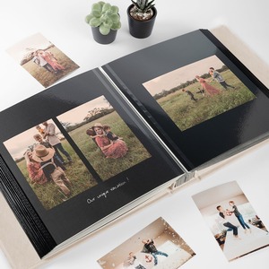 Großhandel Custom Diy selbst klebendes Sammelalbum Journal Samt bezug Fotoalbum Buch mit Foto rahmen und Schuber - Product Image 5
