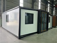 Villa Modular Prefabricada con Terraza de Madera, Cabaña Moderna para Jardín y Apartamento Pequeño para Huéspedes