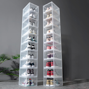 Amazon hot sale acrylic clear sneaker storage organizer container stackable transparent plastic shoes rack box