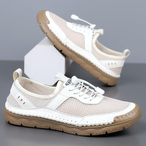 รองเท้ากีฬาผู้ชายแบบตาข่ายระบายอากาศได้ดี สายรัดยางยืด แฟชั่นฤดูร้อนสำหรับกิจกรรมกลางแจ้ง สีน้ำตาล ไซส์ 42 - Product Image 3