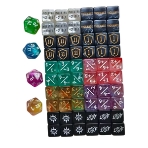 Набор игральных кубиков MTG D6 16 мм с плюсом и минусом для настольных ролевых игр, пластиковые кубики D20 с цифрами, 64 шт. в комплекте - Product Image 6
