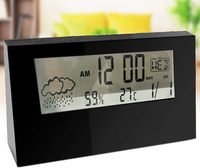 Station météo numérique LCD transparente en gros avec fonction snooze, calendrier électronique et affichage de la température pour bureau