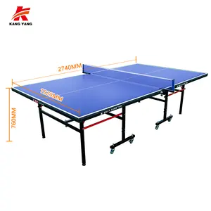 Table de ping-pong domestique de taille standard internationale de 25mm table de tennis de table pliante avec roue