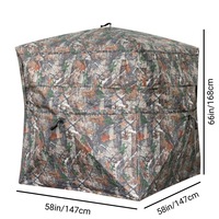 Tienda de Campaña Portátil de Camuflaje Impermeable de Poliéster Oxford de Una Sola Capa para las Cuatro Estaciones, con Estructura de Una Habitación para 2 Personas, Ideal para Caza