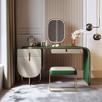 Meubles de chambre à coucher de luxe personnalisés de haute qualité, ensemble de table de toilette avec miroir de maquillage LED intelligent et tiroirs