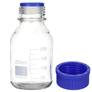 Laboratory Amber <b>Glass</b> Reagent <b>Bottle</b> <b>500ml</b> With Blue Screw Cap For Chemical Storage - Product Image 6