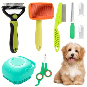 Kit di Toelettatura per Cani 9 Pezzi, Spazzola da Bagno per Cani, Set Completo di Accessori per Cani e Gatti, Facile da Usare - Product Image 4