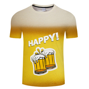 Camiseta de Verano Personalizada con Estampado Digital de Cerveza <span class=keywords><strong>para</strong></span> Hombre, Poliéster, Deportiva, Venta <span class=keywords><strong>al</strong></span> <span class=keywords><strong>por</strong></span> <span class=keywords><strong>Mayor</strong></span>, Impresión <span class=keywords><strong>por</strong></span> Sublimación - Product Image 1