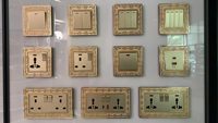Interruptor de Pared Estilo Británico-Americano Tipo 86, Bronce Antiguo con Patrón de Bronce Fosforado, Estándar Británico, 13A