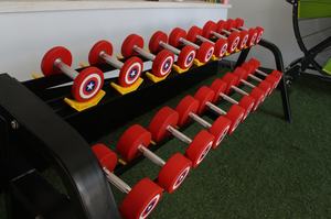 कप्तान अमेरिकी वाणिज्यिक फिटनेस उपकरण रबर डम्बल जिम थोक - Product Image 2