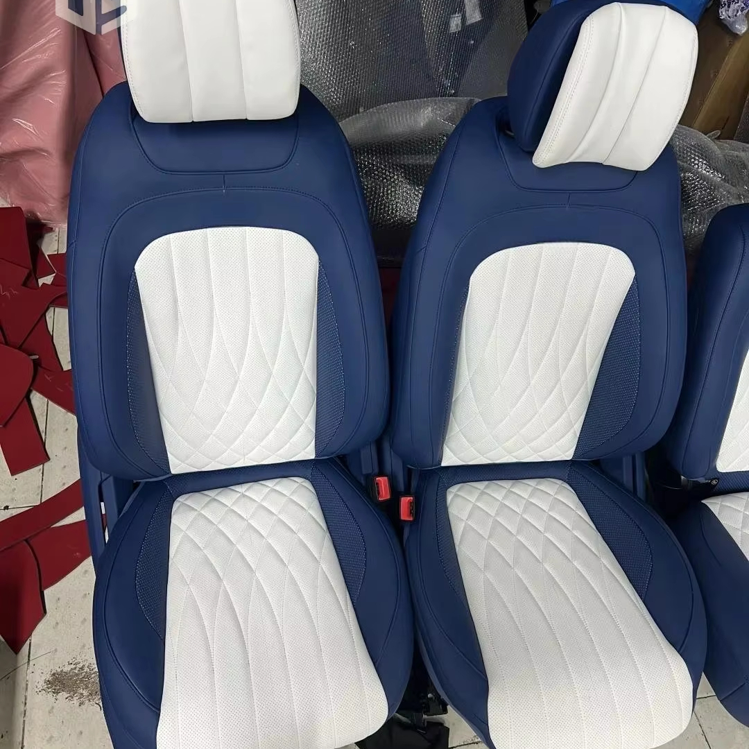 GEBBEM Car Seat Covers For Toyota Hilux (AN120/AN130) 8.Gen 2015 -2019 2020 2021 2022 2023 2024, 9 Pcs Full Sets Leather Non-Slip Waterproof Breathable Seat Protector Interior Accessories,Grey - View #3