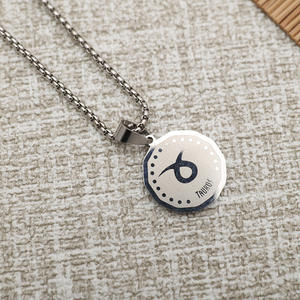 Collar con Colgante de Acero Inoxidable con los 12 Signos <span class=keywords><strong>del</strong></span> Zodiaco, Joyería de Astrología, Amuleto de Moda, Colgantes y Dijes - Product Image 4
