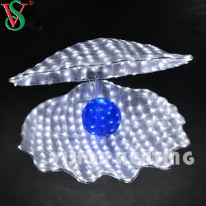 חיצוני בעלי החיים led דקורטיבי מוטיב 3d led ABS צדפה עם פרל אור עבור גן קישוטים