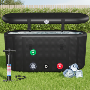 Vanace - Bañera de Hidromasaje Ovalada de 700L, Diseño Nuevo, para Recuperación y Spa, Baño de Hielo Portátil Inflable, Ducha para 1-2 Personas, Gimnasio en Casa Sostenible, para Exteriores - Product Image 1