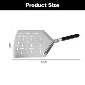 Accesorios <span class=keywords><strong>para</strong></span> Horno de Barbacoa al Aire Libre, 14*16 Pulgadas, Acero Inoxidable 430, Perforado, Mango Plegable de TPR, Espátula <span class=keywords><strong>para</strong></span> Hornear, Pala <span class=keywords><strong>para</strong></span> <span class=keywords><strong>Pizza</strong></span> - Product Image 2