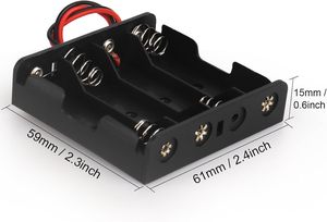 <span class=keywords><strong>4</strong></span> <span class=keywords><strong>AA</strong></span> Pin chủ PP chất liệu với Nickel tấm kết thúc an toàn 4x1.5V Hộp pin trường hợp mà không cần Bìa Phụ Kiện Pin - Product Image 4