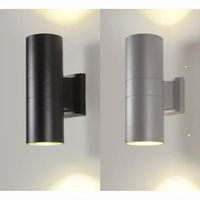 Noir mat 10W LED arrondir et descendre les lampes murales extérieures étanches en aluminium pour salle de bain pour une utilisation intérieure et extérieure