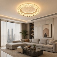 Plafonnier LED Premium à montage encastré avec design artistique Galaxie, grand luminaire rond pour l'éclairage des projets hôteliers et de bureaux
