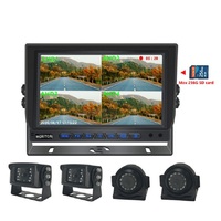 Kit Moniteur Tout-en-Un 7'' AHD 1080P 4CH 6CH | Enregistreur DVR intégré avec carte SD | Affichage quadruple | Connecteur d'aviation pour flotte de camions et de bus