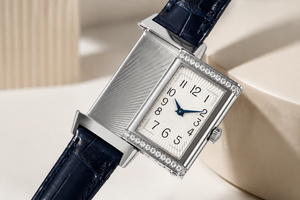 Reverso Designer Flip <b>Watch</b> Blue Leather Strap 904L Stainless Steel Sapphire Crystal Suitable For Women - Product Image 2