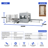 Machine de peinture automatique à bras unique HICAS HC-SPM1300AD pour portes en bois, 8 pistolets JP, 26,2 kW, pour panneaux de contreplaqué et MDF, certifiée CE