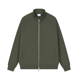 Veste zippée surdimensionnée de style streetwear pour homme, en coton French Terry, à col montant, motif uni, avec logo personnalisé - Product Image 3