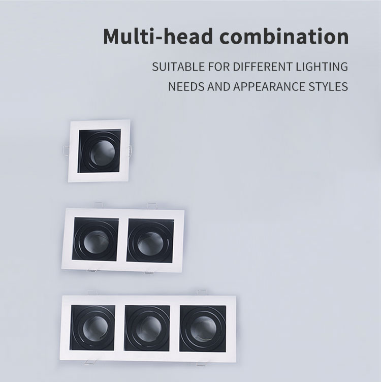 Square Anti Glare Downlights 185X100mm Adjustable Twin Head Downlight