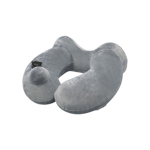 GARIDA <strong>Best</strong> Selling Built-in Push Air Pump U-hump Polyester Inflatable <strong>Pillow</strong> Airplane Travel Neck <strong>Pillow</strong> GCFZ-003 PVC Popular - Product Image 1