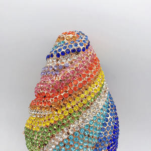 กระเป๋าใส่ไอศกรีมแฟชั่นสำหรับผู้หญิงกระเป๋าถืองานพรอมค็อกเทลประดับเพชรคริสตัลหลากสีกระเป๋าสำหรับงานแต่งงานงานเลี้ยงตอนเย็นสำหรับเจ้าสาว - Product Image 2