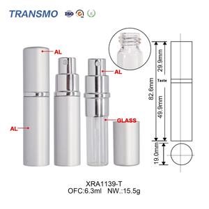 Flacon de parfum rond en aluminium argenté personnalisable de 6 ml, portable, avec fenêtre, remplaçable pour shampoing - Product Image 6