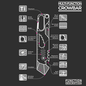 LFEDC Outil multifonction portable en alliage de titane pour homme, avec couteau intégré, idéal pour l'extérieur et comme cadeau - Product Image 2