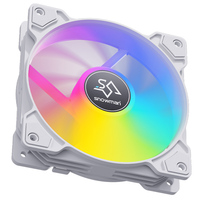 Ventilateur de boîtier PC SNOWMAN XF120-ARGB-WH 120 mm ARGB à roulement à huile avec dissipateur thermique en aluminium, 18 dBA, débit d'air de 42 CFM, consommation de 3 W, 1000 tr/min