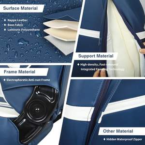 كرسي كابتن من الجلد الصناعي المقاوم للماء وسادة للمقعد القطني من الفوم الذاكرة بشكل مستطيل يدويًا قابلة للتخصيص - Product Image 6