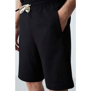 Shorts Negros Air Jones para Hombre, Corte Estándar Básico, Mezcla de Algodón, Textura Suave, para Uso Diario Informal y Comodidad - Product Image 3
