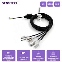 Berbagai Titik Pengukuran Kabel Tahan Dingin PU Sensor Suhu Permukaan Anti UV DS18B20