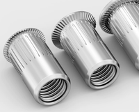 Écrou d'insertion auto-serrant entièrement fileté en acier inoxydable 304 poli, plaqué cuivre, de qualité 4.8-8.8, marque SHKH, en boîte, tailles M3-M10