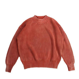 Maglione Casual da Uomo Personalizzato Lavaggio Vintage Oversize Girocollo in 100% Cotone Lavorato a <span class=keywords><strong>Maglia</strong></span> - Product Image 2
