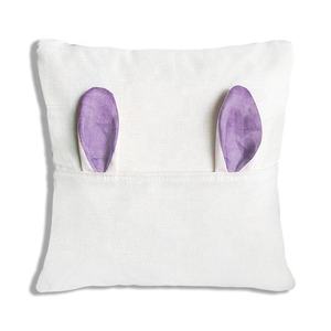 Vente en gros housse de coussin en lin blanc de Pâques par sublimation taies d'oreillers de poche avec oreilles de <span class=keywords><strong>lapin</strong></span> personnalisées - Product Image 4