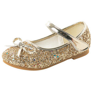 Chaussures de princesse pour filles, chaussures de danse à nœud papillon pour enfants, chaussures en cuir à paillettes, sandales d'été pour filles, CSH1203, printemps-automne - Product Image 2