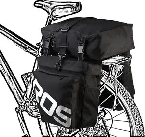 3合1防水可拆卸自行车后座包自行车鞍座包，带两个侧袋