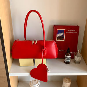 Moda estilo francés mujeres moda mango largo Satchels bolso de hombro para damas cinturones casuales bolsos de mano con corazón monedero llavero - Product Image 1