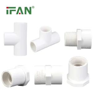 IFAN grosir fitting pipa plastik benang 1/2 "-2" SCH40 Fitting PVC pipa UPVC untuk bangunan