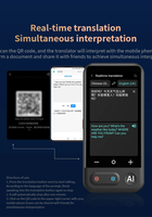 Dispositif de traduction vocale portable Z16 AI, traduction instantanée hors ligne en temps réel, écran OLED, 139 langues, voyages, affaires, apprentissage
