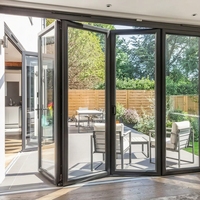 Portes pliantes en aluminium ZCSUNG, design moderne, entrée en aluminium, étanches, double vitrage trempé, couleur personnalisée, porte pliable