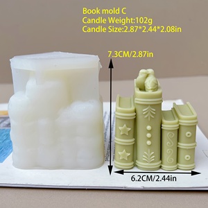 Stampo per libri stagione di laurea, librerie, stampi in Silicone artistico, candele per colata di stampo, gesso, resina, torte - Product Image 5