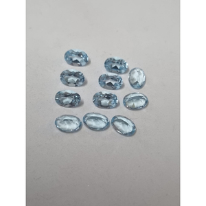 Topacio Azul Cielo Natural, Corte Ovalado 5x7mm, Gema Suelta Pulida |   Topacio Azul Facetado de Primera Calidad para la Fabricación de Joyería al por Mayor - Product Image 6