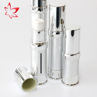 Récipient d'emballage cosmétique vide en plastique PP ruban d'or sérum lotion 10ml 15ml 20ml 30ml bouteille à pompe sans air