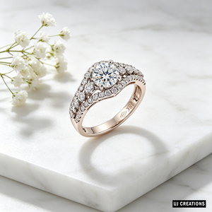 <b>Custom</b> S925|10K|14K|18K Solid Gold 1.0 Karat Round Lab Grown Diamond Wedding <b>Ring</b> VVS-VS Quality Brilliant Cut <b>Ring</b> - Product Image 4