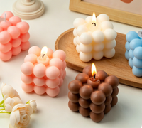 Bougie miniature personnalisée en cire de soja, bougies Rubik's Cube, couleurs bonbons, huile parfumée, fabrication artisanale, moderne, pour les fêtes