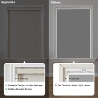 100% cortinas enrollables inalámbricas opacas para ventanas, persianas tejidas naturales protegidas contra rayos UV, técnica Lisa para oficina en casa